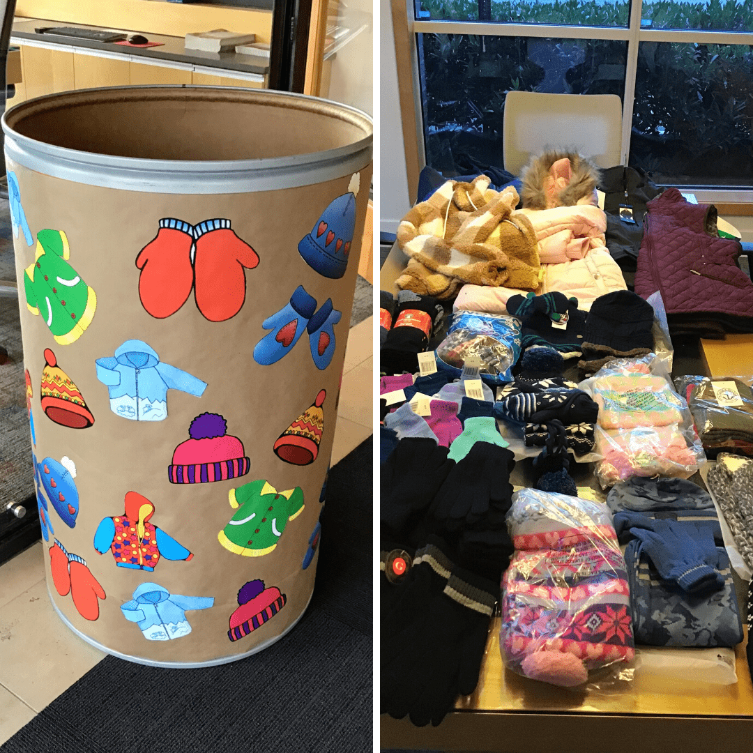 Windermere Sand Point donated a barrel full of winter accessories including 4 jackets, a vest, 20 hats, 14 socks, 35 pairs of mittens and gloves, and 6 scarves.